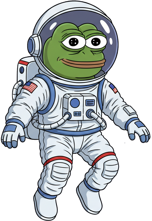 Pepe the frog in an astronaut suit